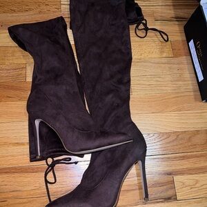 Size 11 chocolate suede over-the-knee boot. Fairly new